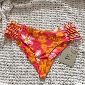 Stone Fox Swim Pink and Orange Floral Bikini Bottom